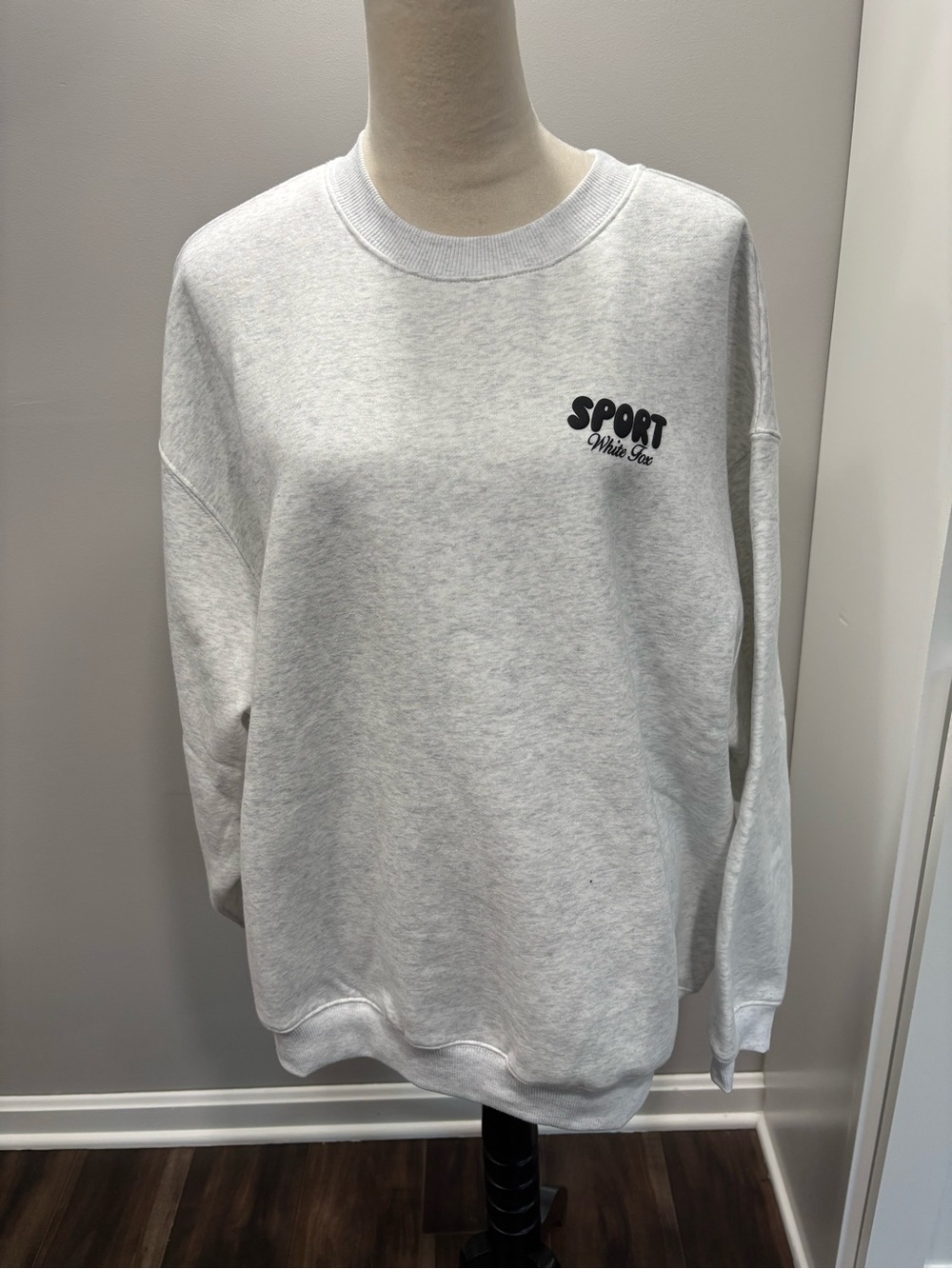White Fox Raised Words Oversized Sweatshirt NWT